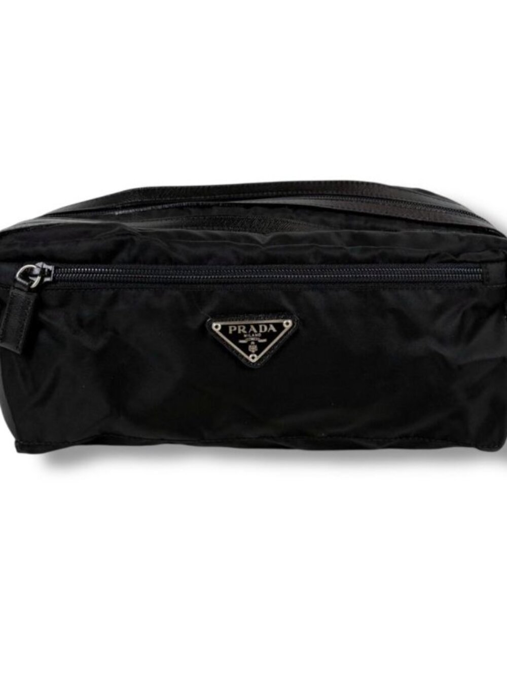 Prada Triangle Logo Clutch Multi Pouch Black Tessuto - Picture 2 of 12